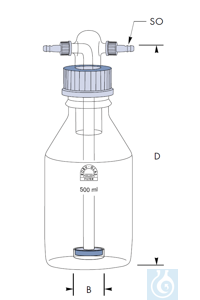 Gaswasflaschenaufsatz, Platte Ø 25, Por. 2, Robu® Gaswasflaschenaufsatz, Platte Ø 25, Por. 2,...